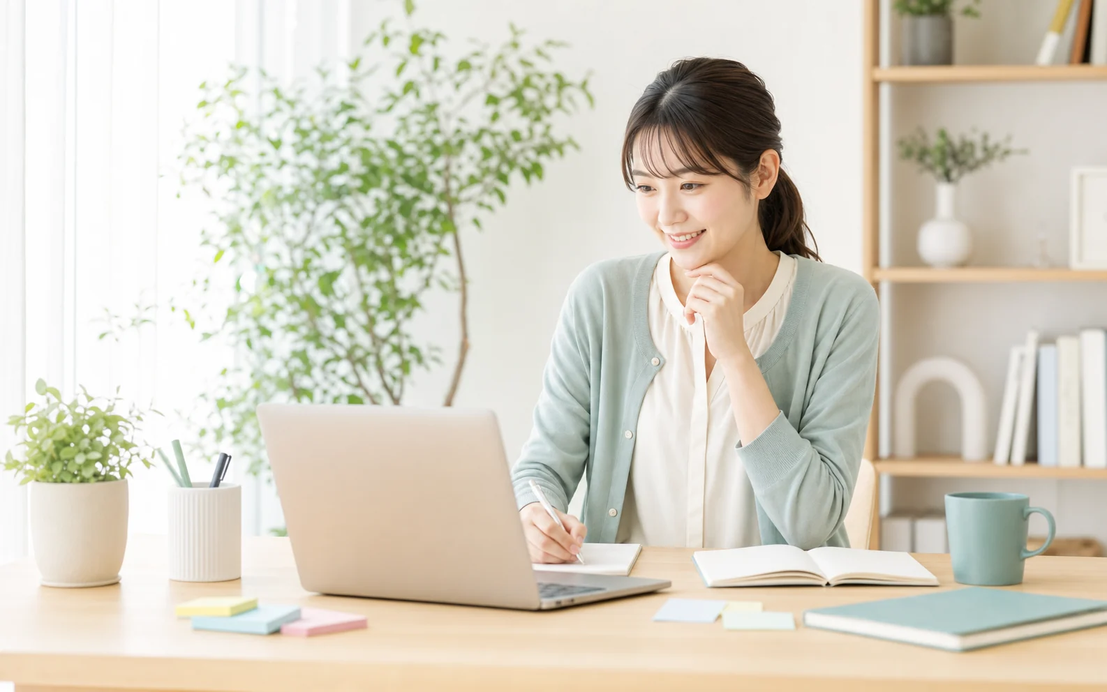 学びを仕事へ変えるために価値と提案を整理するSHIFT WORKS受講者のイメージ