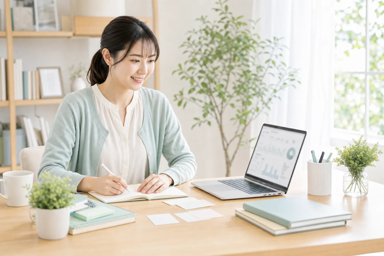 女性主人公が届けた価値や成果を確認し改善へつなげるイメージ