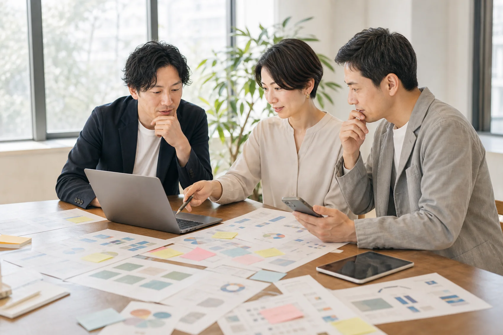 複数の施策や情報を整理するイメージ